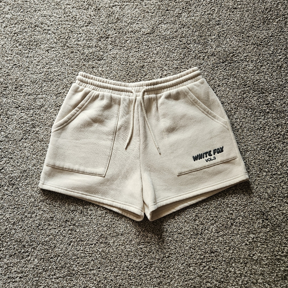 White Fox Boutique Cream Lounge Shorts